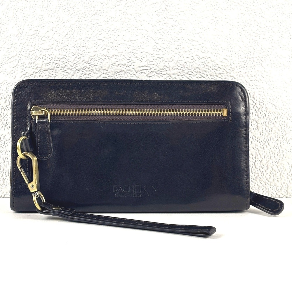 Rachel Rachel Roy Wristlet Wallet Womens‎ Dark Brown Leather Zip Around